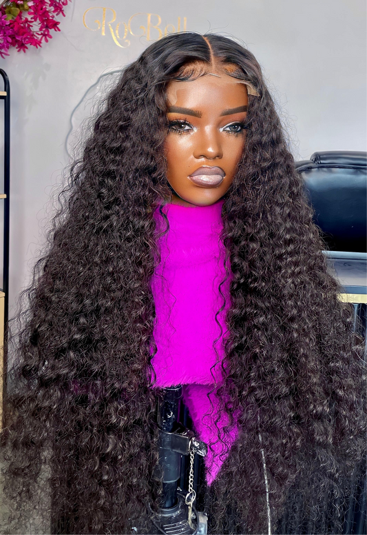 Deep wave human hair wig.