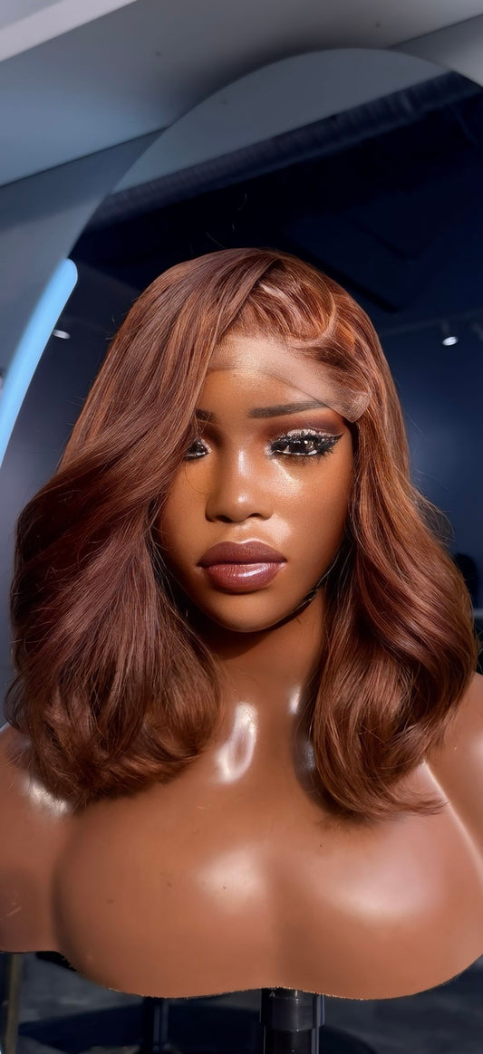 Brown orange bob wig.