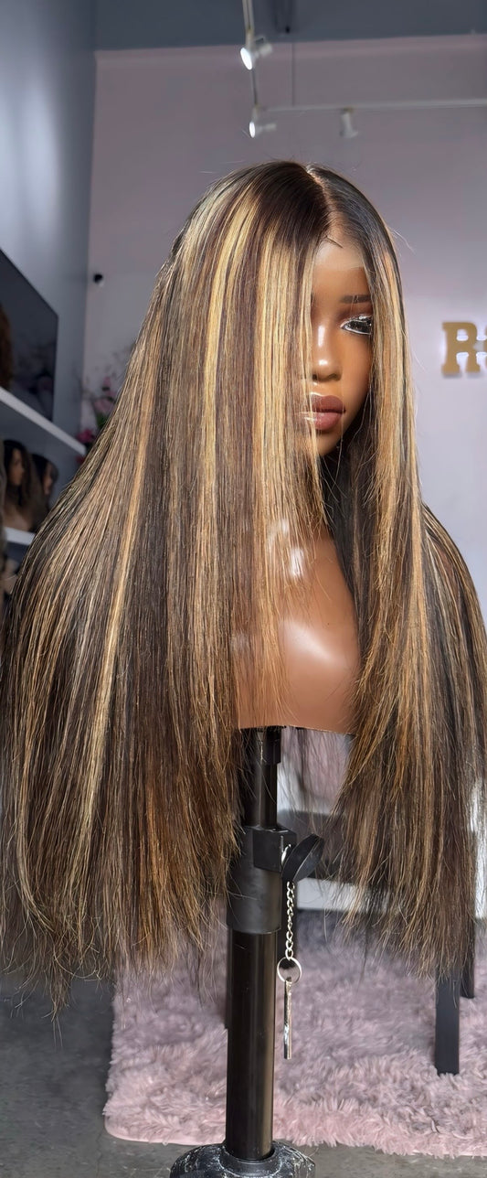 Straight highlights wig.