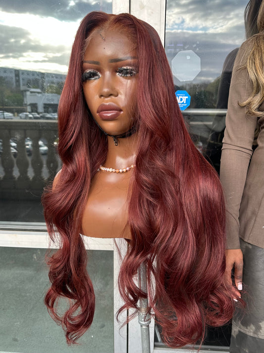 Dark ginger red frontal wig. 